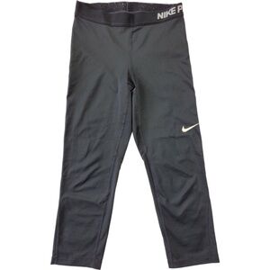 Nike Dri-FIT Women Black solid Print Training Capris Leggings Size M